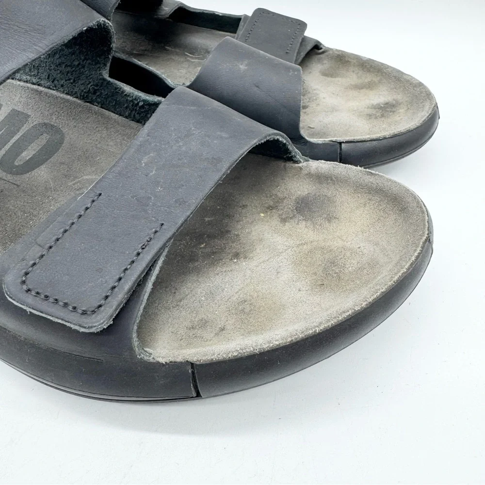Ecco Cozmo Double Strap Hook & Loop Comfort Slide Sandals Black‎ Men's Size 41